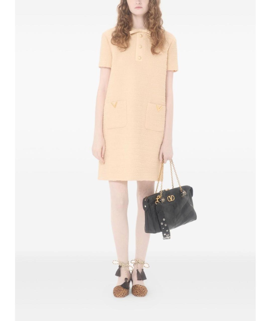 VALENTINO Бежевое шерстяное повседневное платье, фото 3