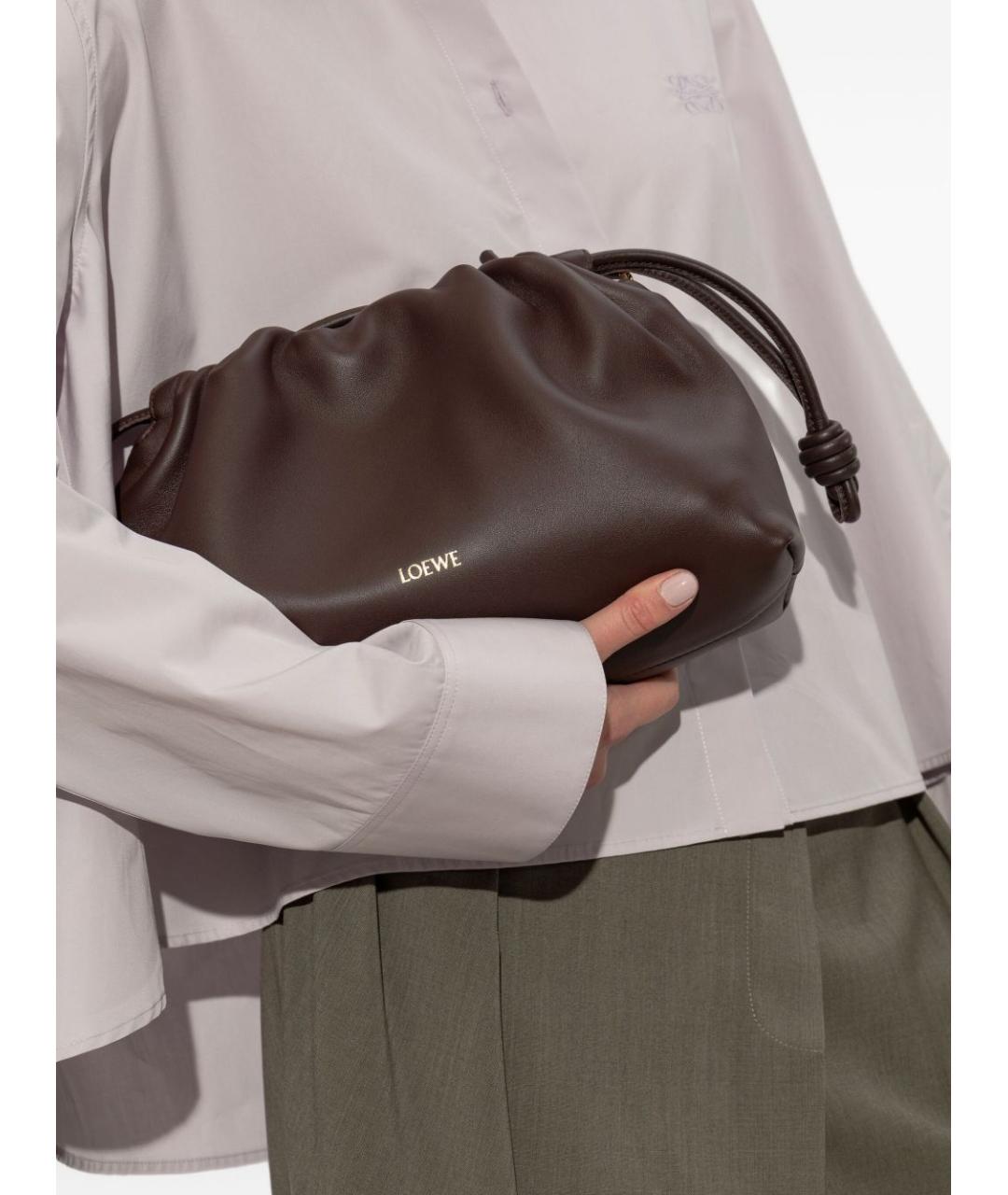 LOEWE Коричневая кожаная сумка тоут, фото 5