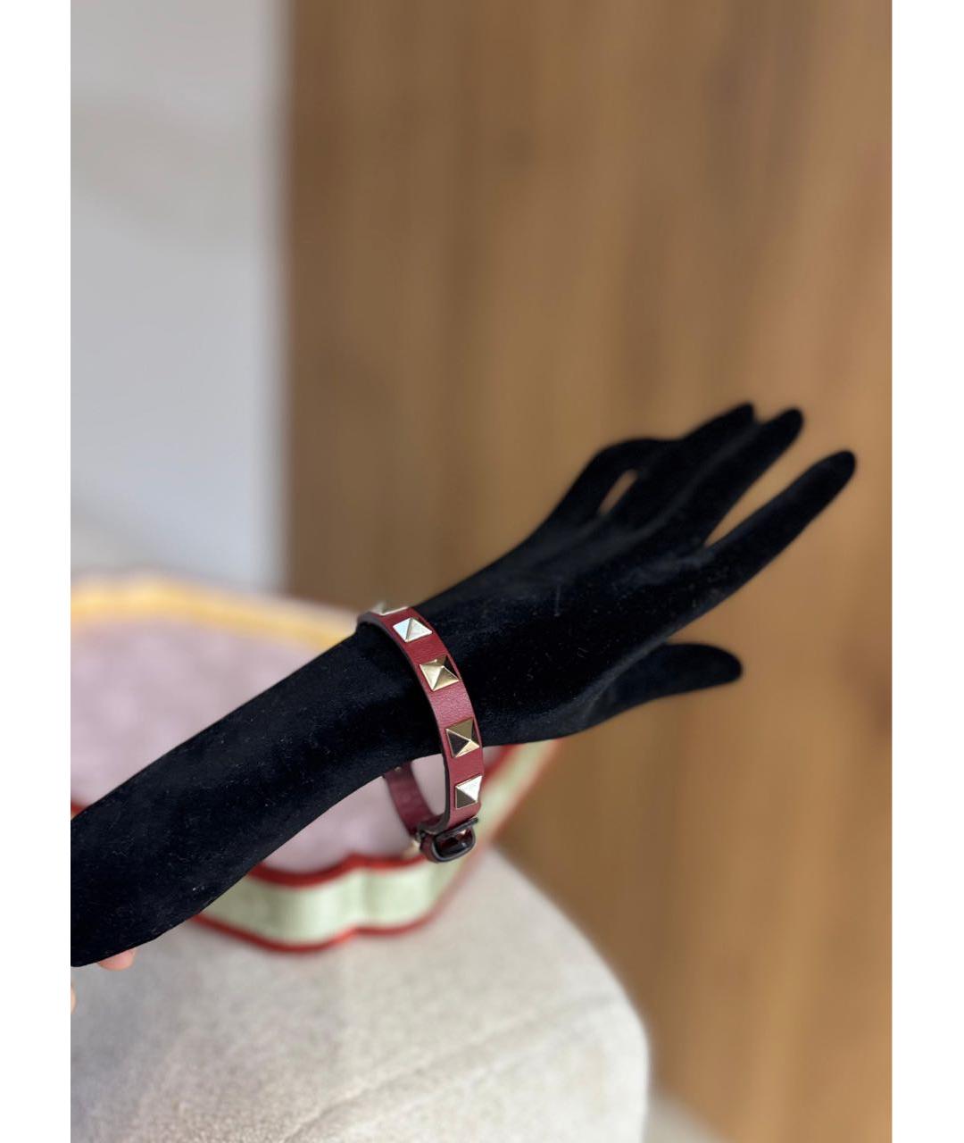 VALENTINO Красный кожаный браслет, фото 2