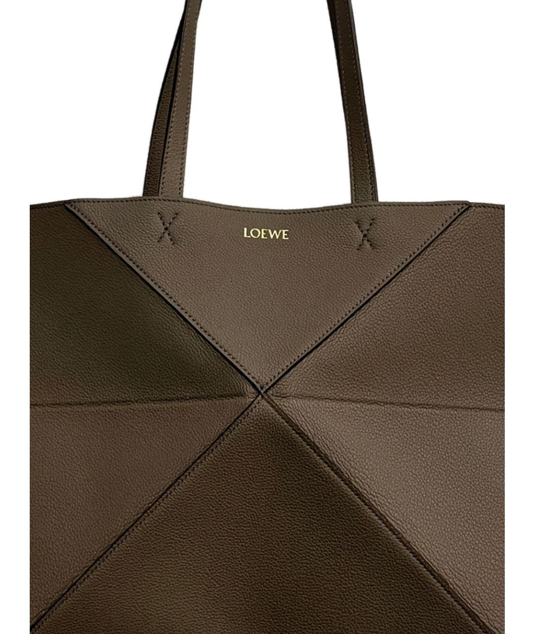 LOEWE Коричневая кожаная сумка тоут, фото 2