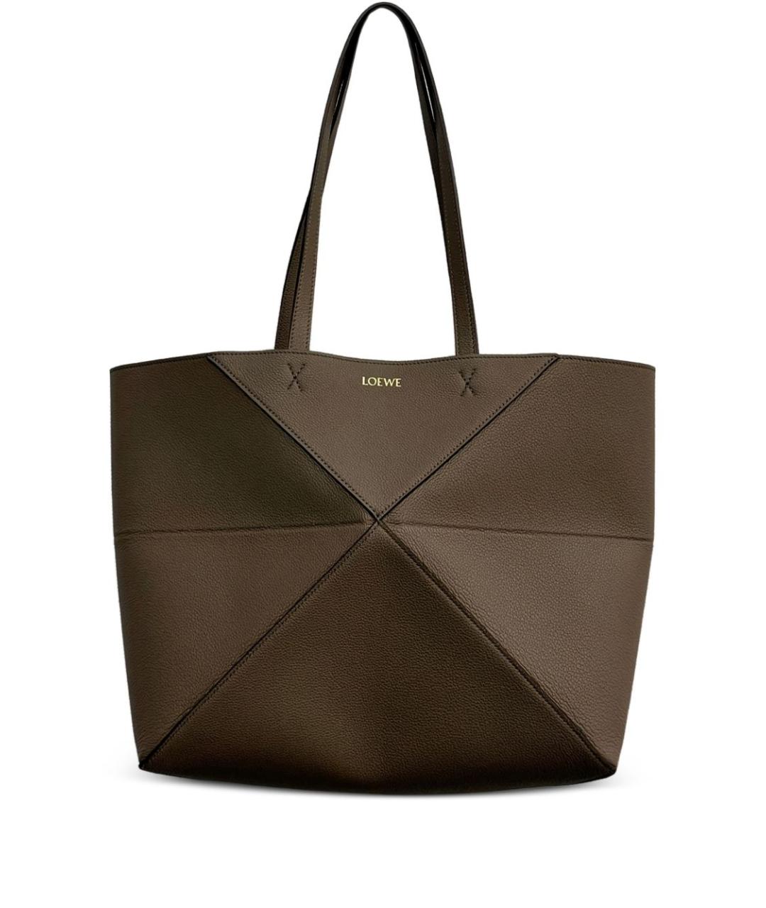 LOEWE Коричневая кожаная сумка тоут, фото 1