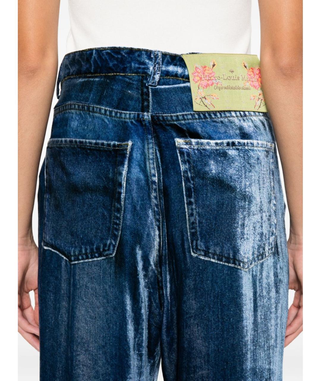 PIERRE LOUIS MASCIA Синие деним брюки широкие, фото 3