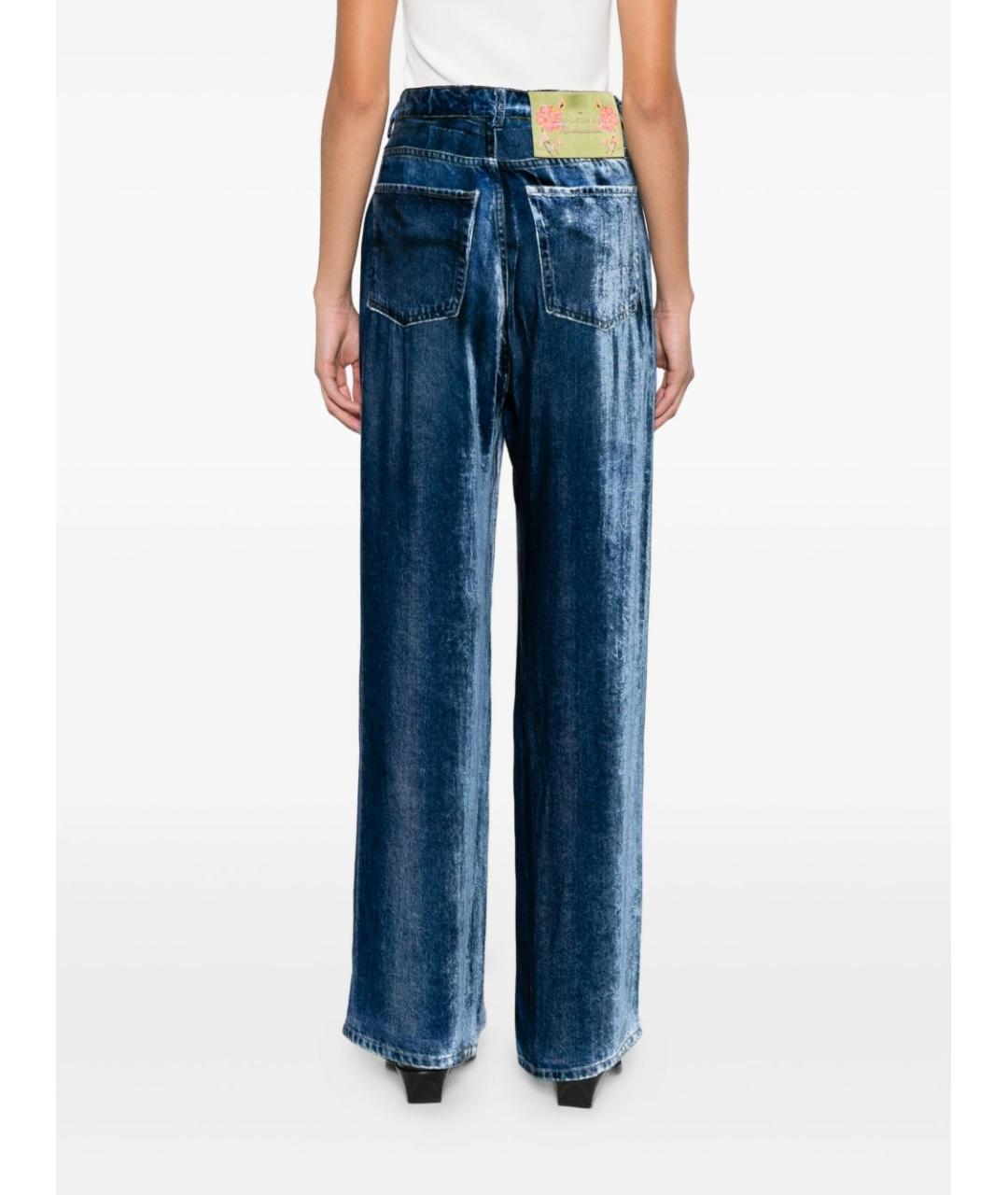 PIERRE LOUIS MASCIA Синие деним брюки широкие, фото 5