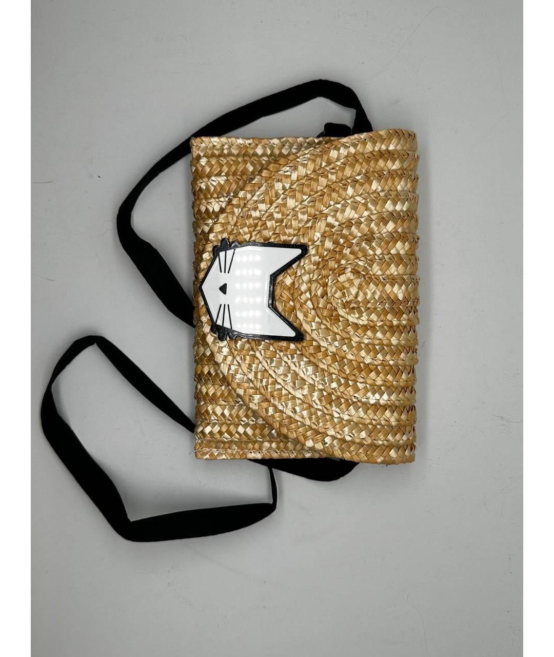 KARL LAGERFELD Бежевая пелетеная пляжная сумка, фото 2