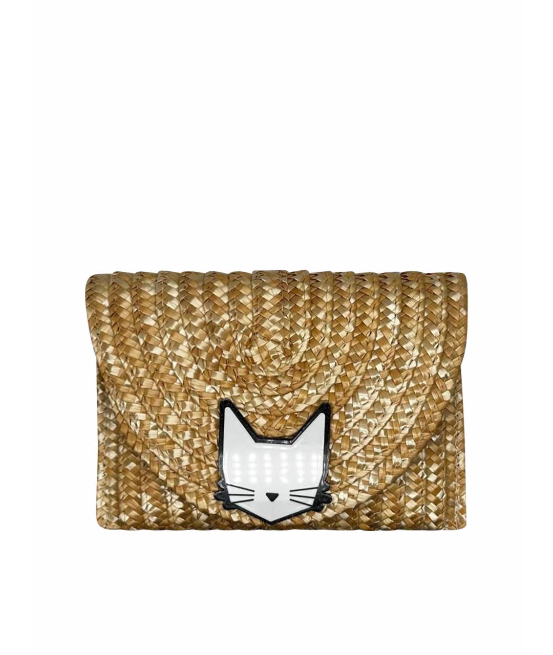 KARL LAGERFELD Бежевая пелетеная пляжная сумка, фото 1