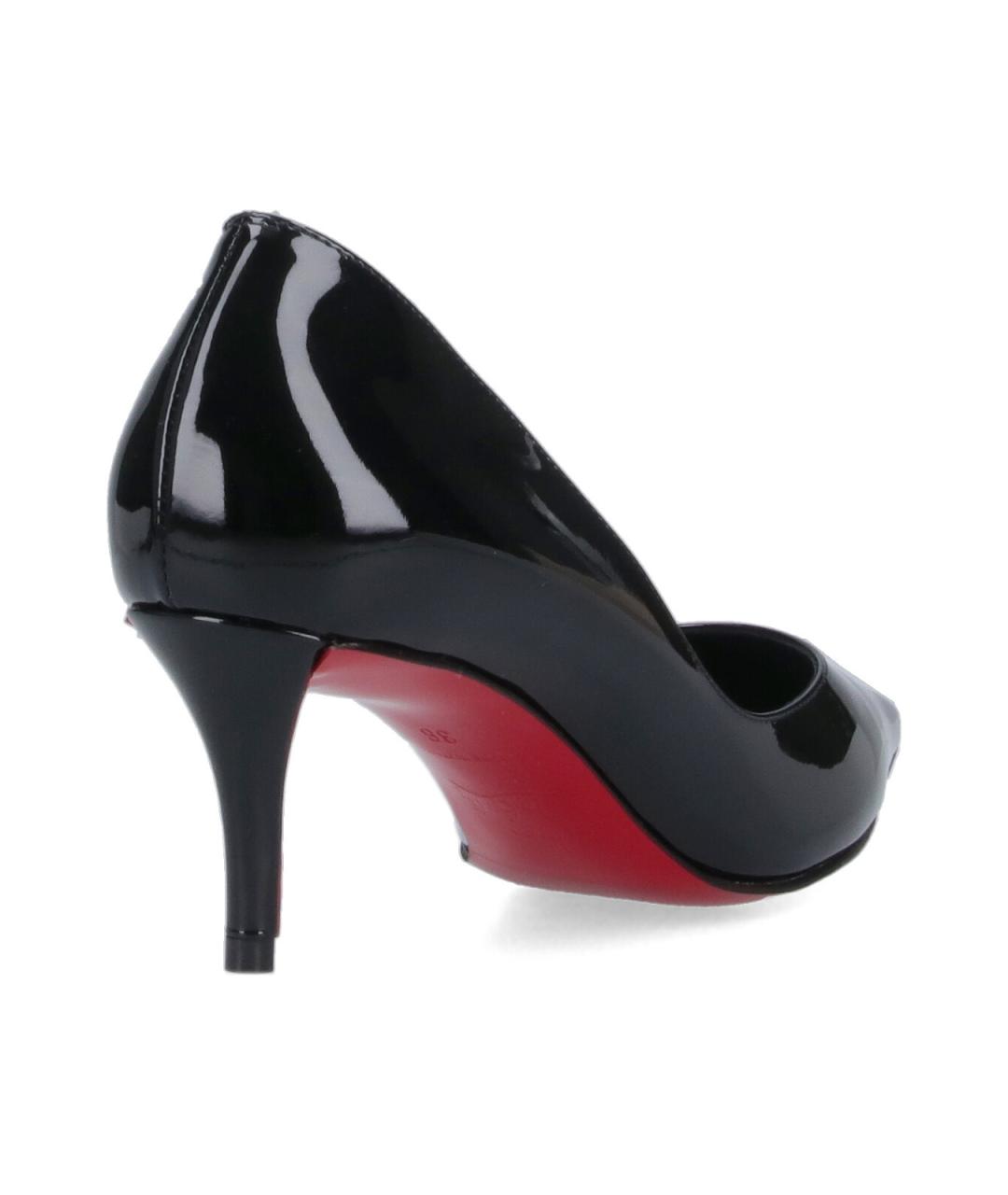 CHRISTIAN LOUBOUTIN Черные кожаные туфли, фото 4