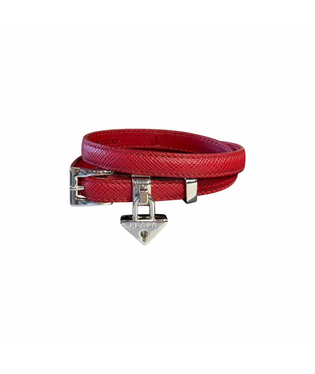 PRADA Красный кожаный браслет, фото 1