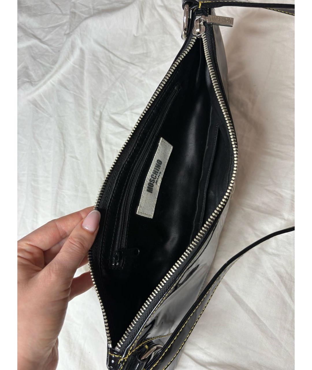MOSCHINO Черная сумка через плечо, фото 4