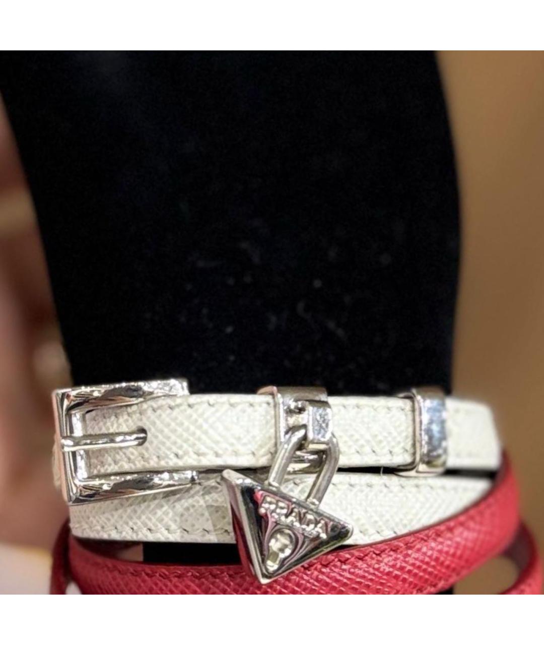 PRADA Белый кожаный браслет, фото 2