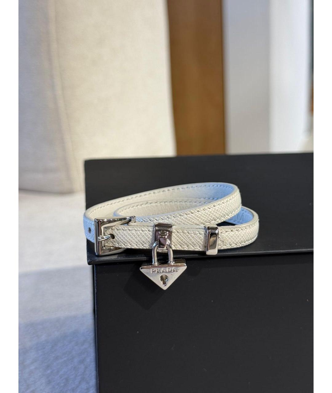 PRADA Белый кожаный браслет, фото 3