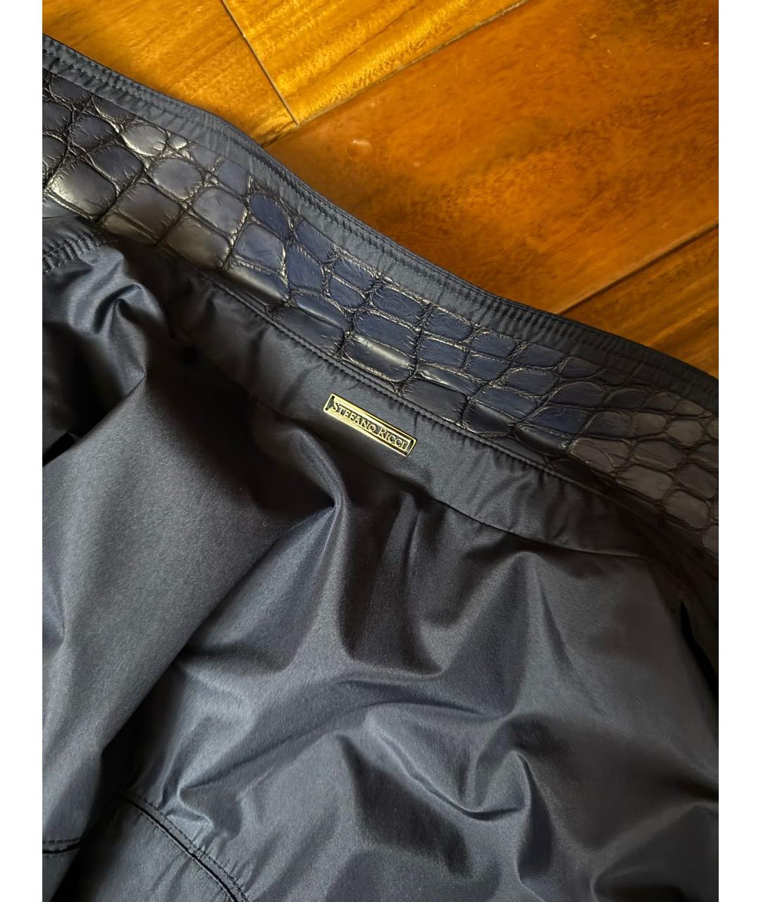 STEFANO RICCI Темно-синий синтетический тренч / плащ, фото 4