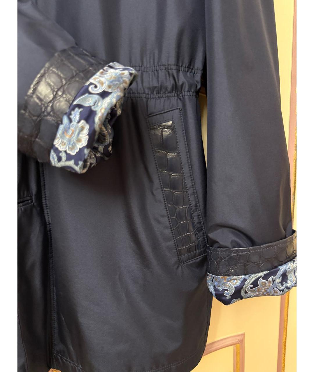 STEFANO RICCI Темно-синий синтетический тренч / плащ, фото 2