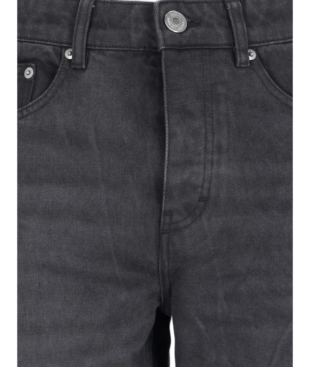 Ami Paris Черные хлопковые прямые джинсы, фото 5