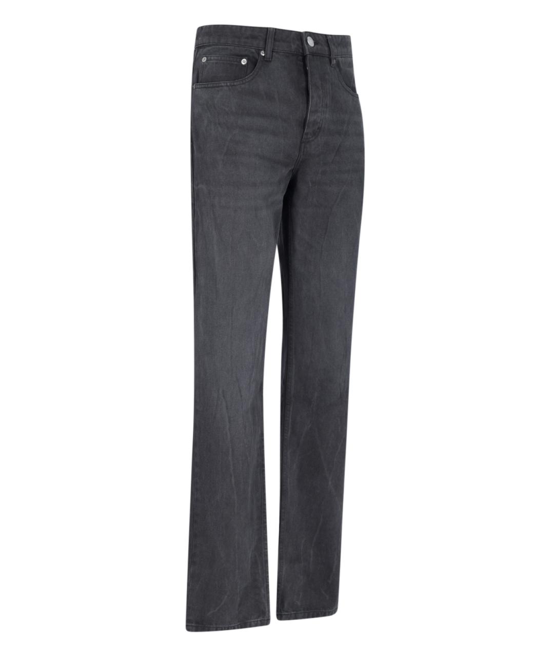 Ami Paris Черные хлопковые прямые джинсы, фото 3