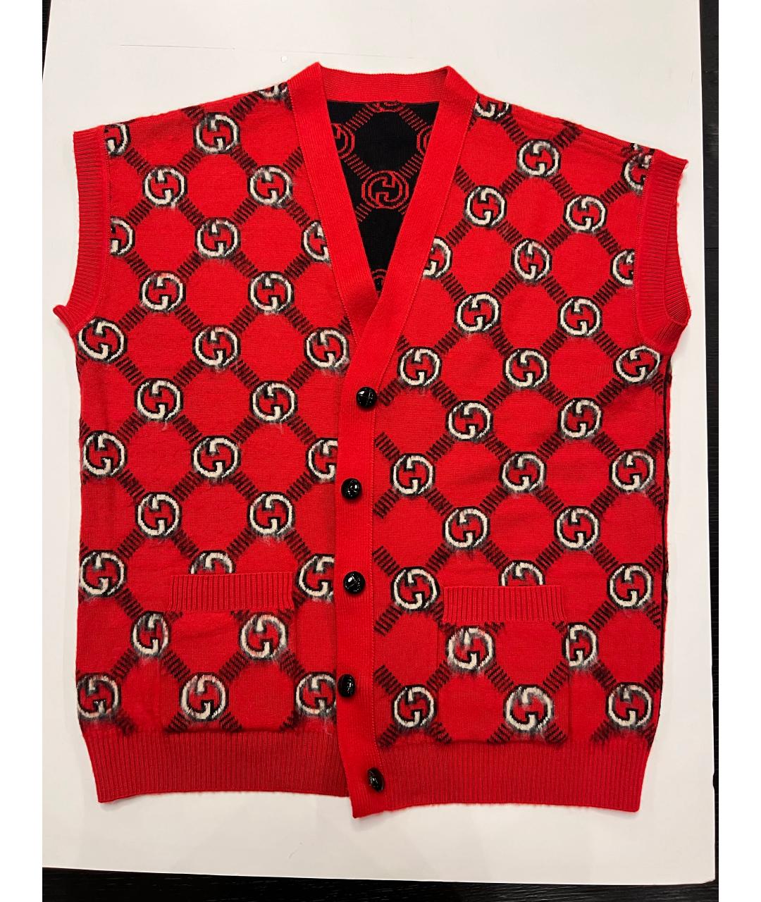 GUCCI Красная шерстяная жилетка, фото 6