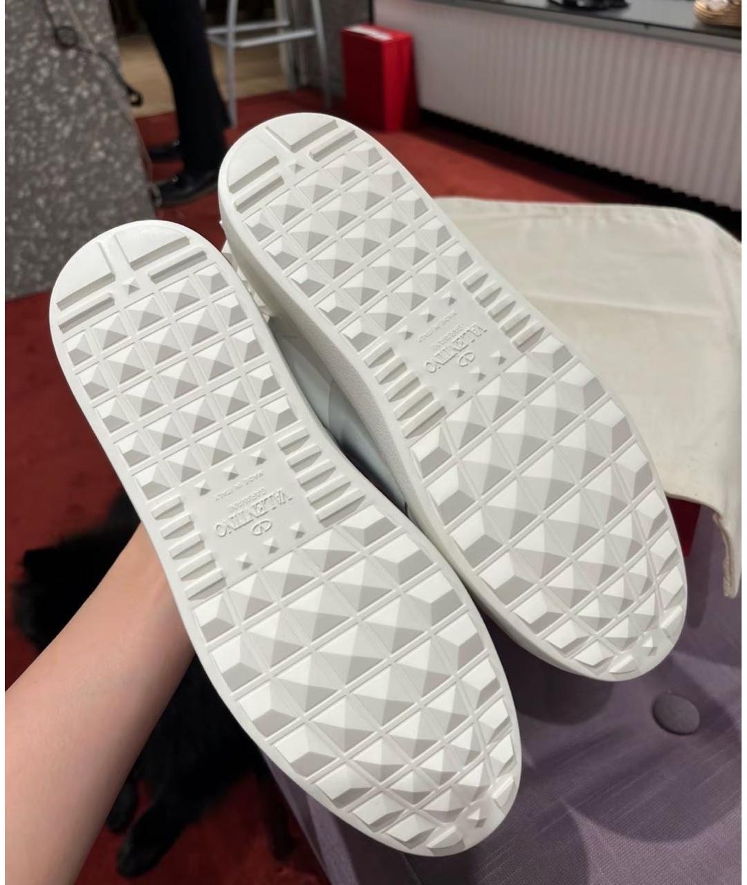 VALENTINO Белые кожаные низкие кроссовки / кеды, фото 6