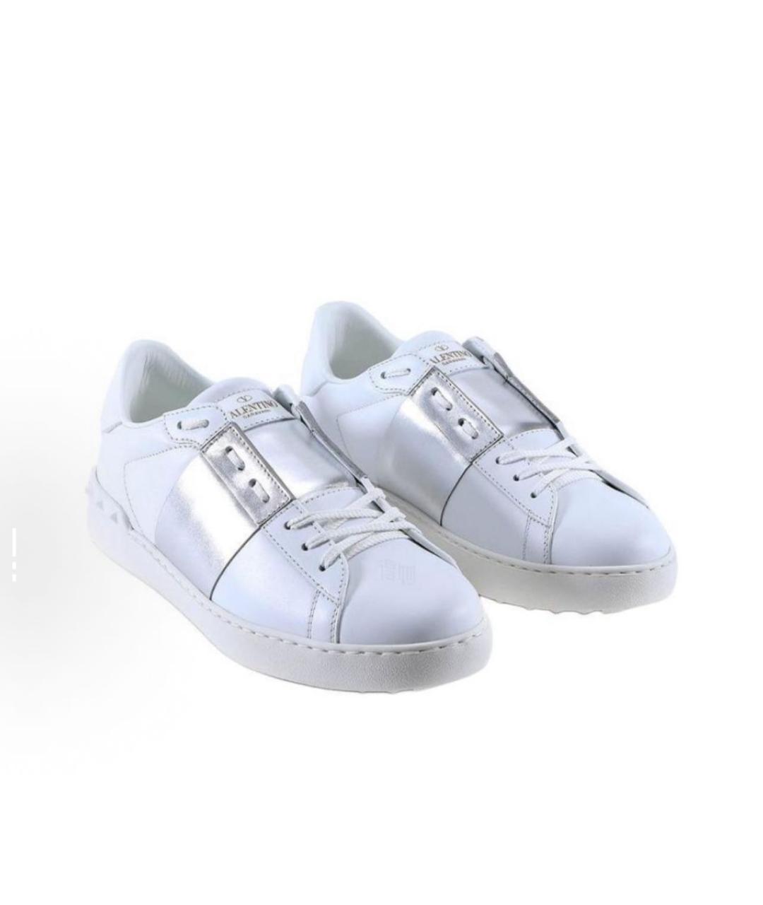 VALENTINO Белые кожаные низкие кроссовки / кеды, фото 2