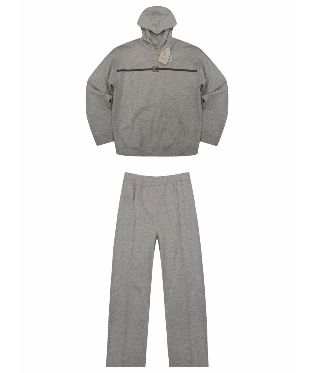 BRUNELLO CUCINELLI Серые хлопковые брюки и шорты, фото 1