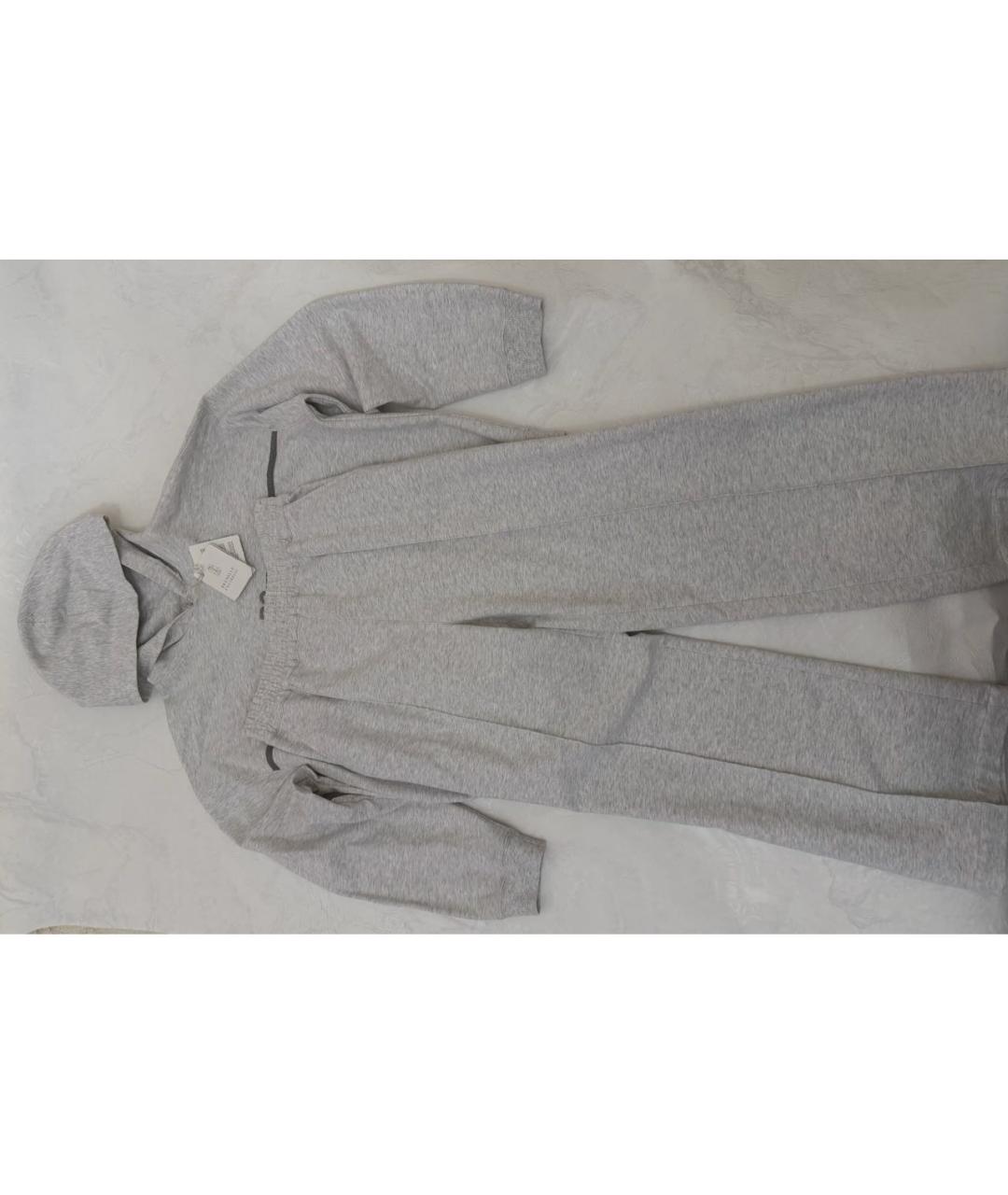 BRUNELLO CUCINELLI Серые хлопковые брюки и шорты, фото 3