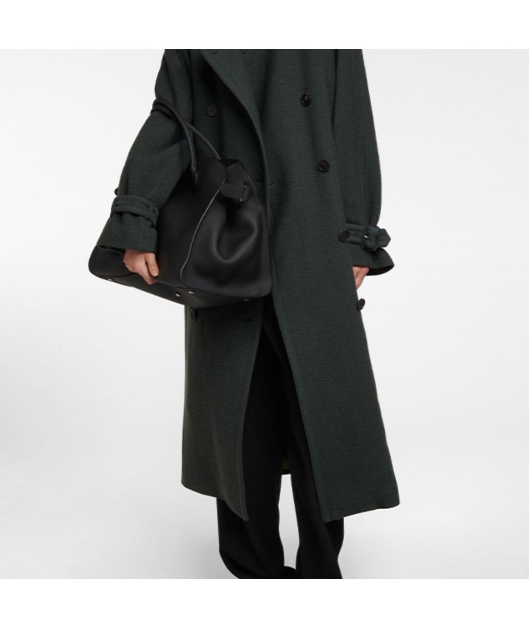 THE ROW Черная кожаная сумка с короткими ручками, фото 4