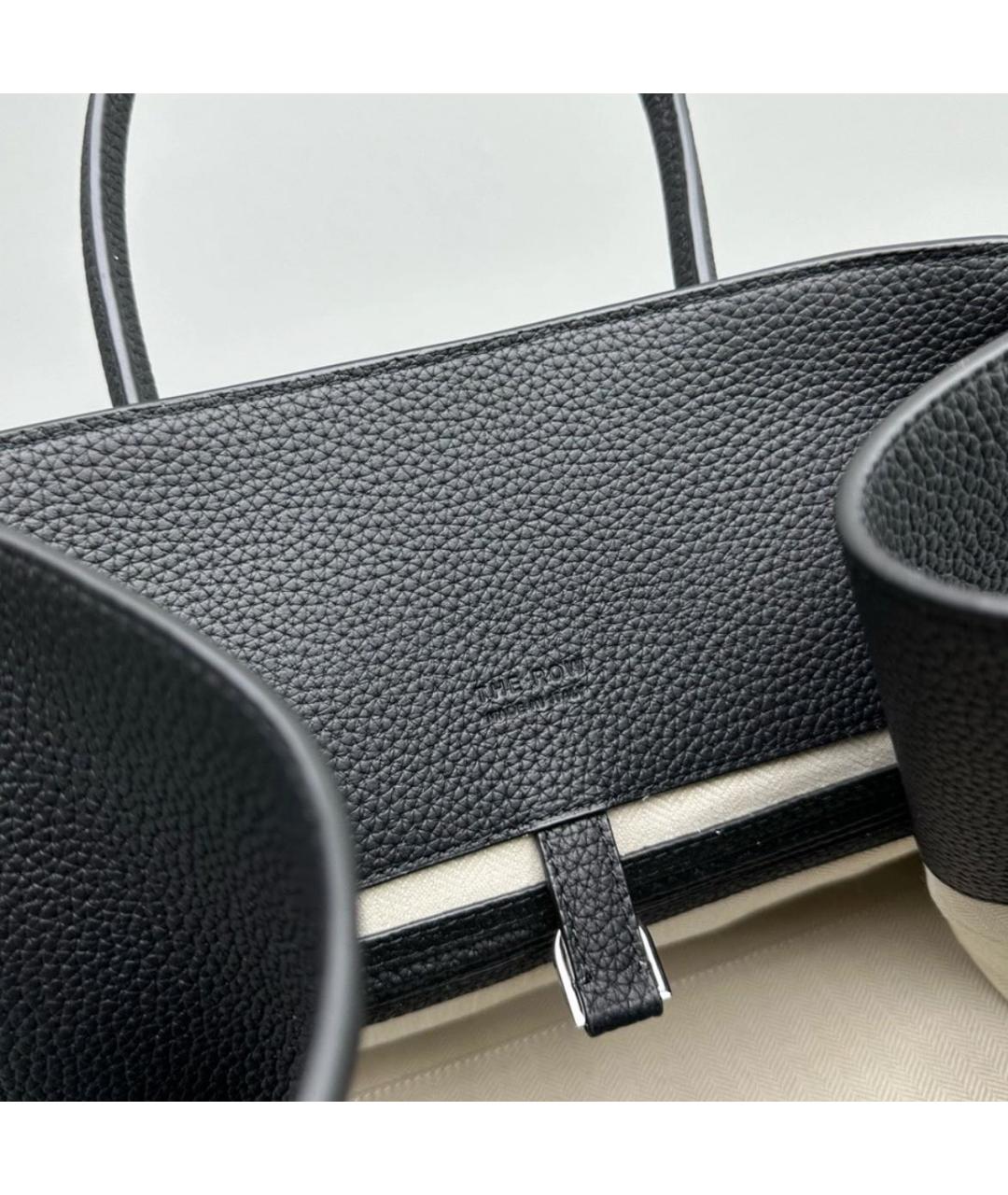 THE ROW Черная кожаная сумка с короткими ручками, фото 6