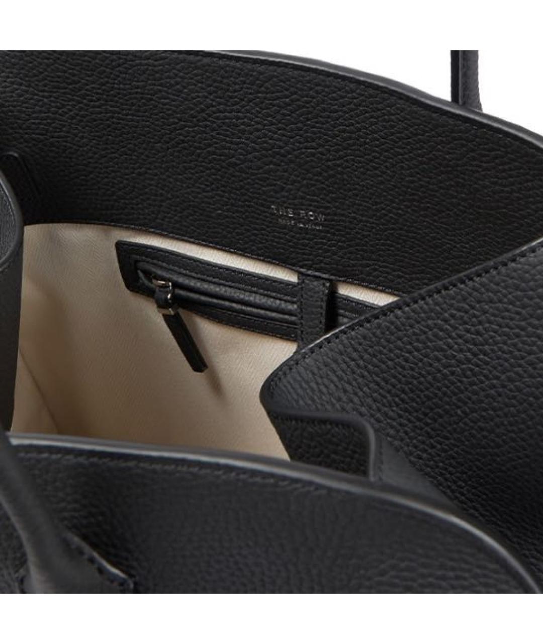 THE ROW Черная кожаная сумка с короткими ручками, фото 3