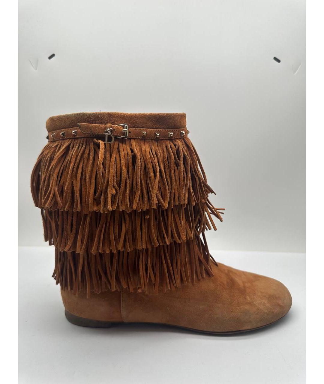 CHRISTIAN DIOR Коричневые замшевые ботинки, фото 6