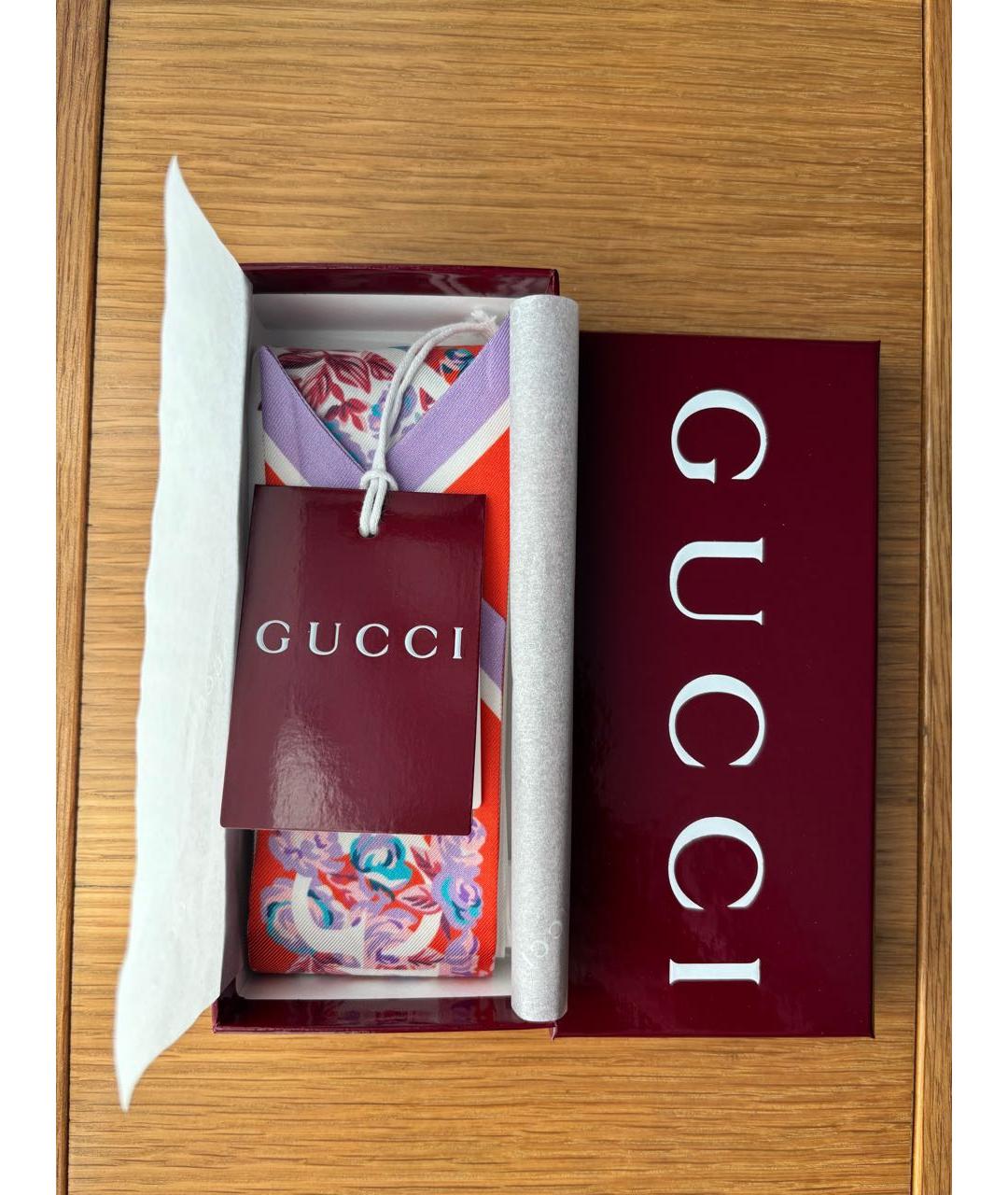GUCCI Мульти шелковый шарф, фото 5