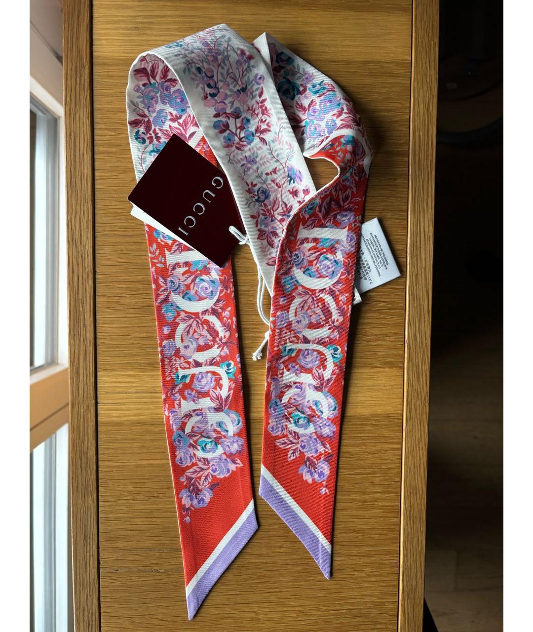 GUCCI Мульти шелковый шарф, фото 7