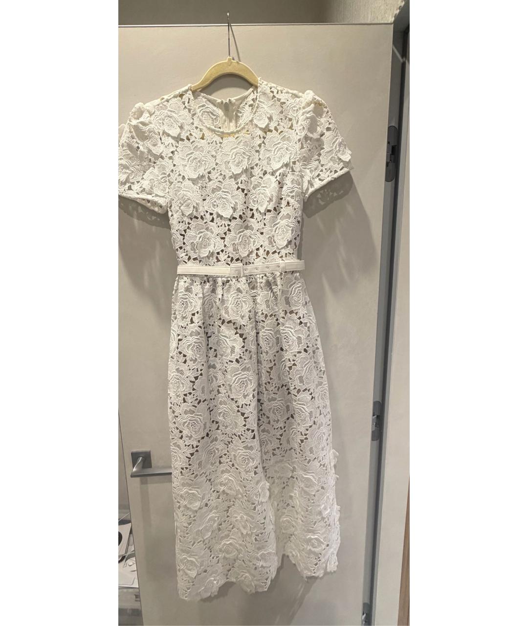 SELF-PORTRAIT Белое полиэстеровое коктейльное платье, фото 6