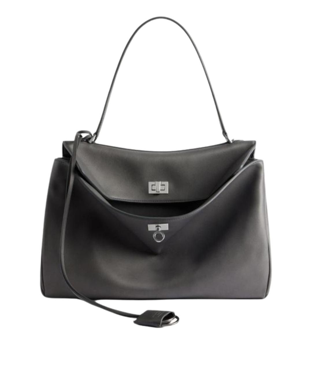 BALENCIAGA Черная кожаная сумка через плечо, фото 1