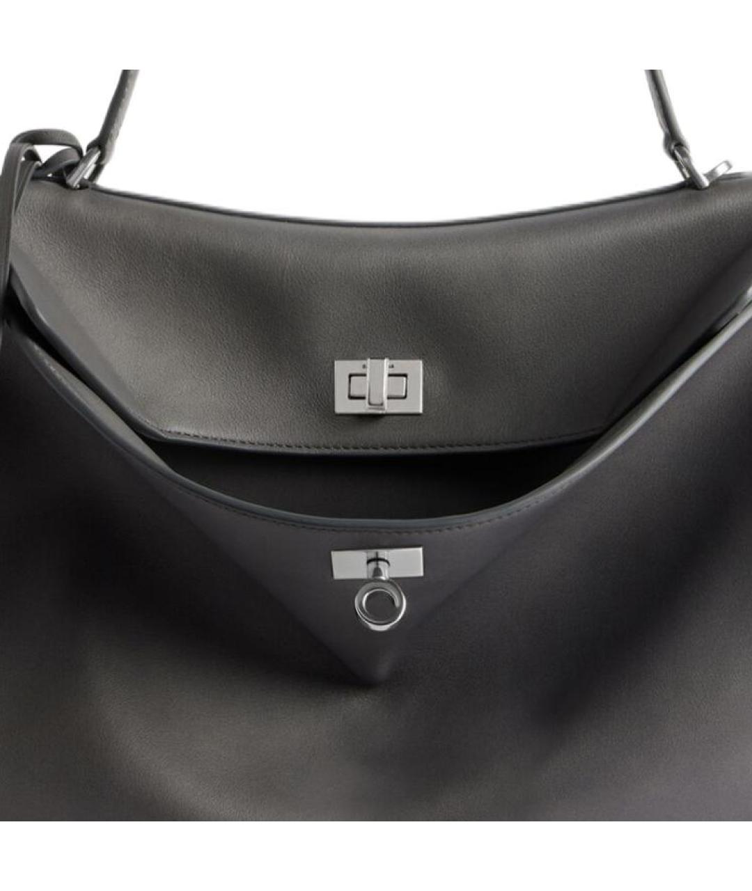BALENCIAGA Черная кожаная сумка через плечо, фото 6
