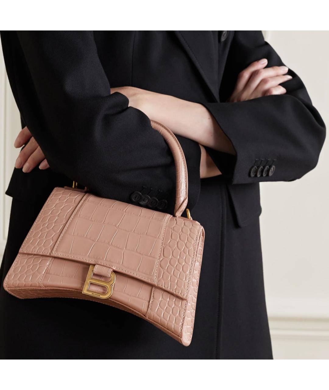 BALENCIAGA Бежевая кожаная сумка через плечо, фото 7