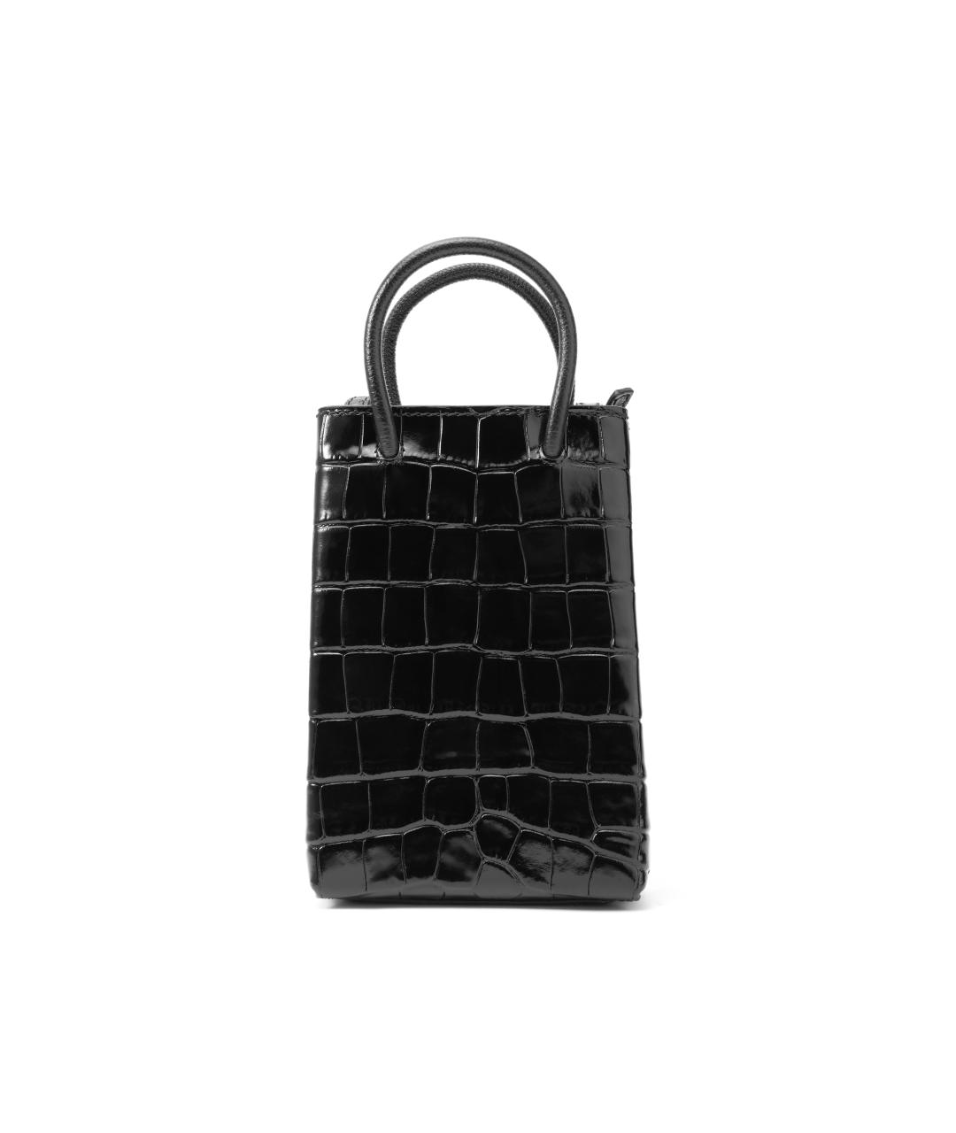 BALENCIAGA Черная кожаная сумка через плечо, фото 3