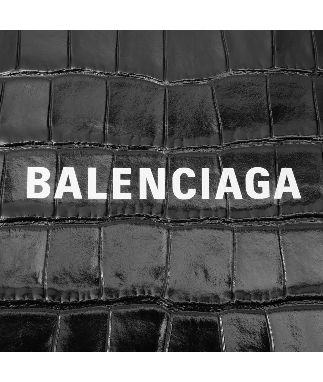 BALENCIAGA Черная кожаная сумка через плечо, фото 5