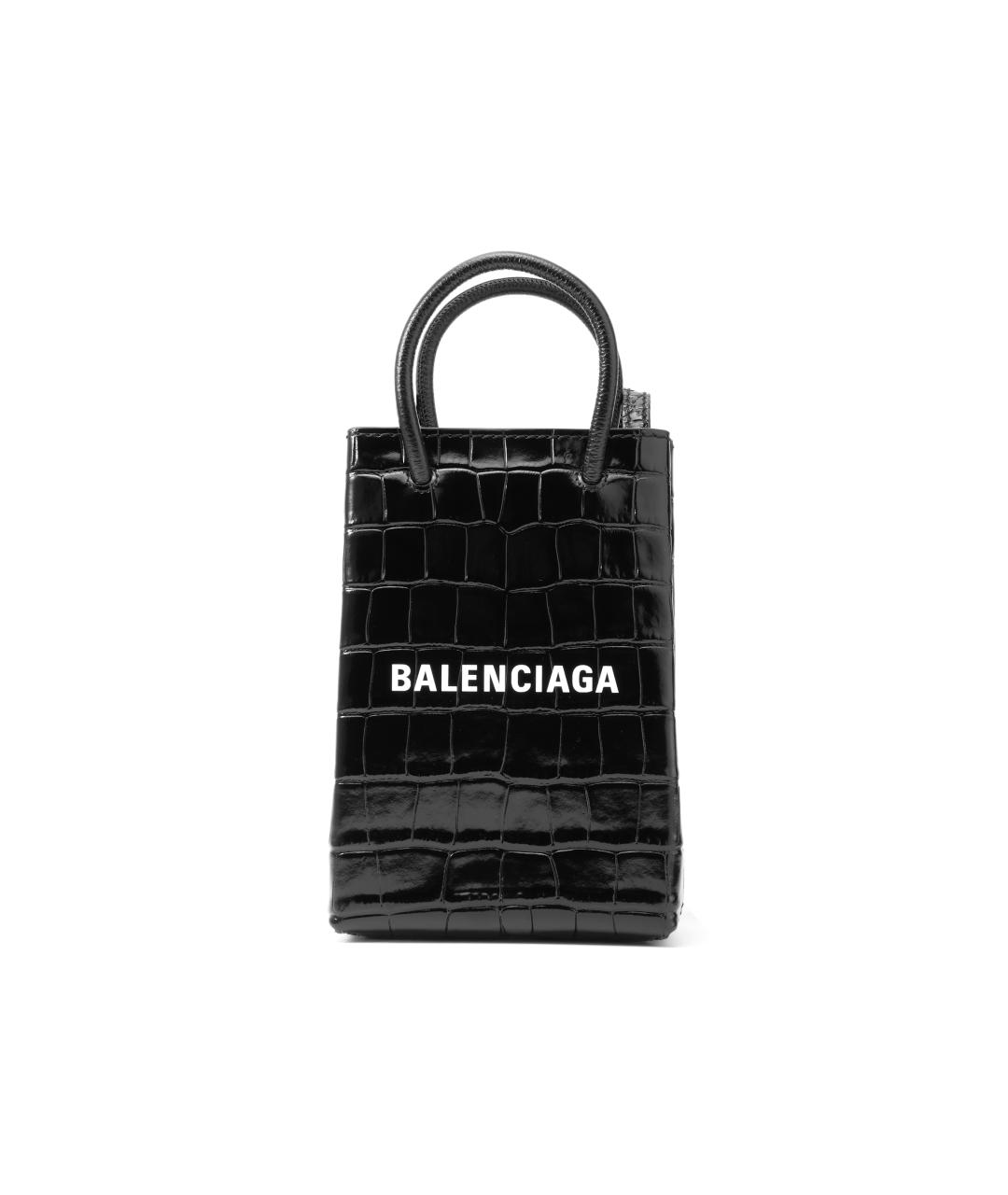 BALENCIAGA Черная кожаная сумка через плечо, фото 1