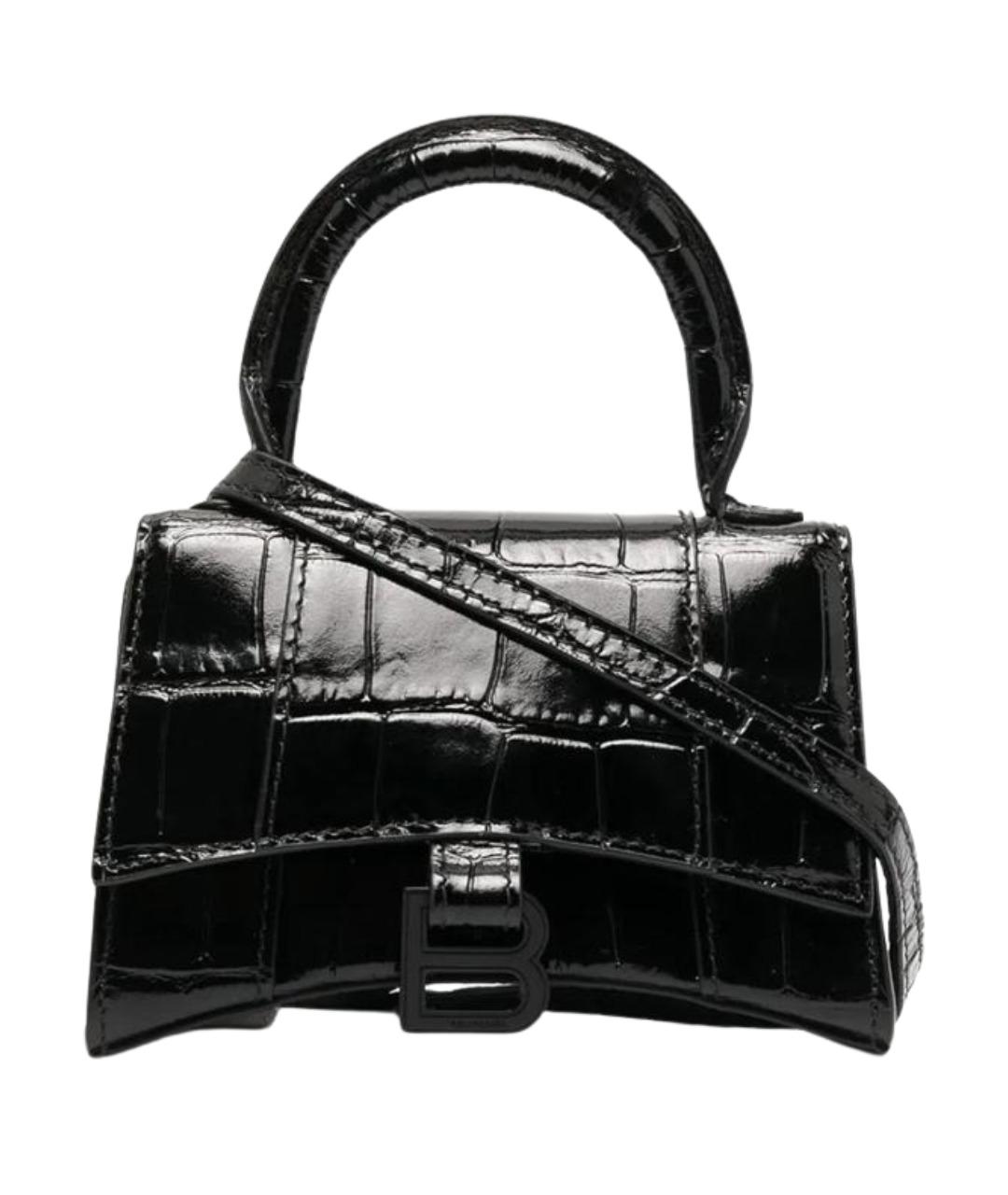 BALENCIAGA Черная кожаная сумка через плечо, фото 1