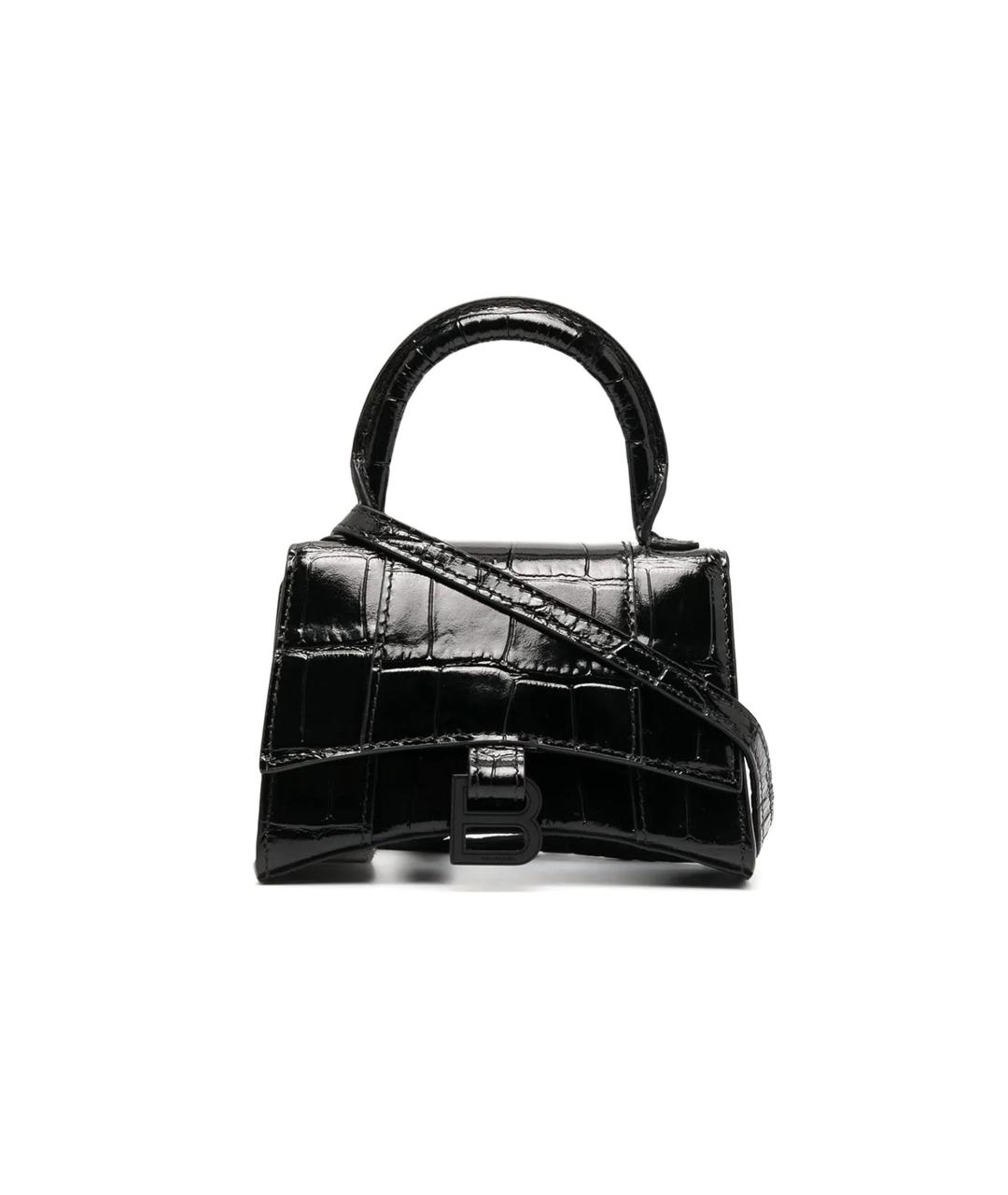 BALENCIAGA Черная кожаная сумка через плечо, фото 6