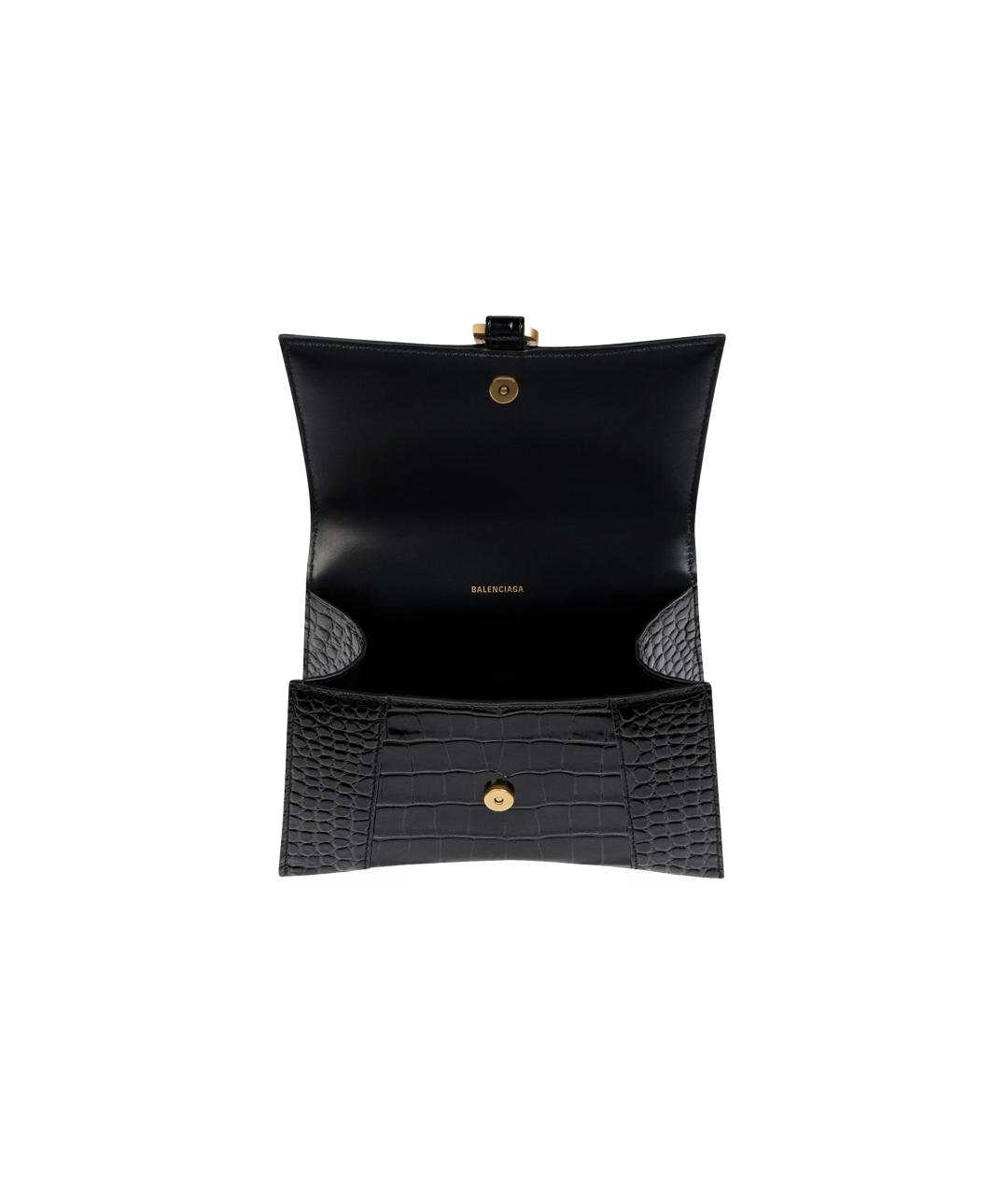 BALENCIAGA Черная кожаная сумка через плечо, фото 5