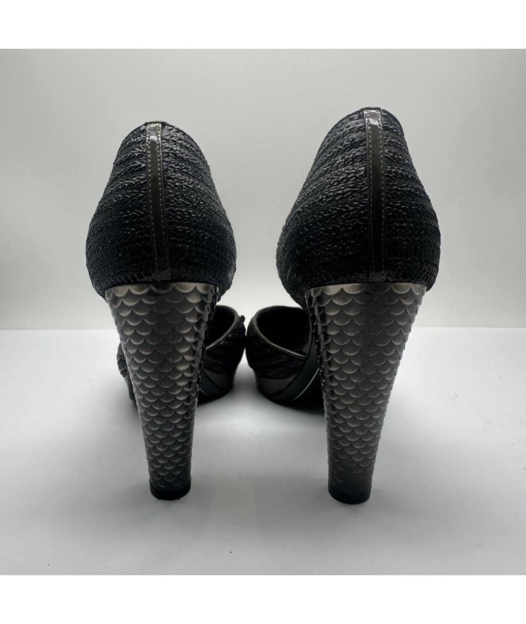 CHANEL Антрацитовые кожаные туфли, фото 3