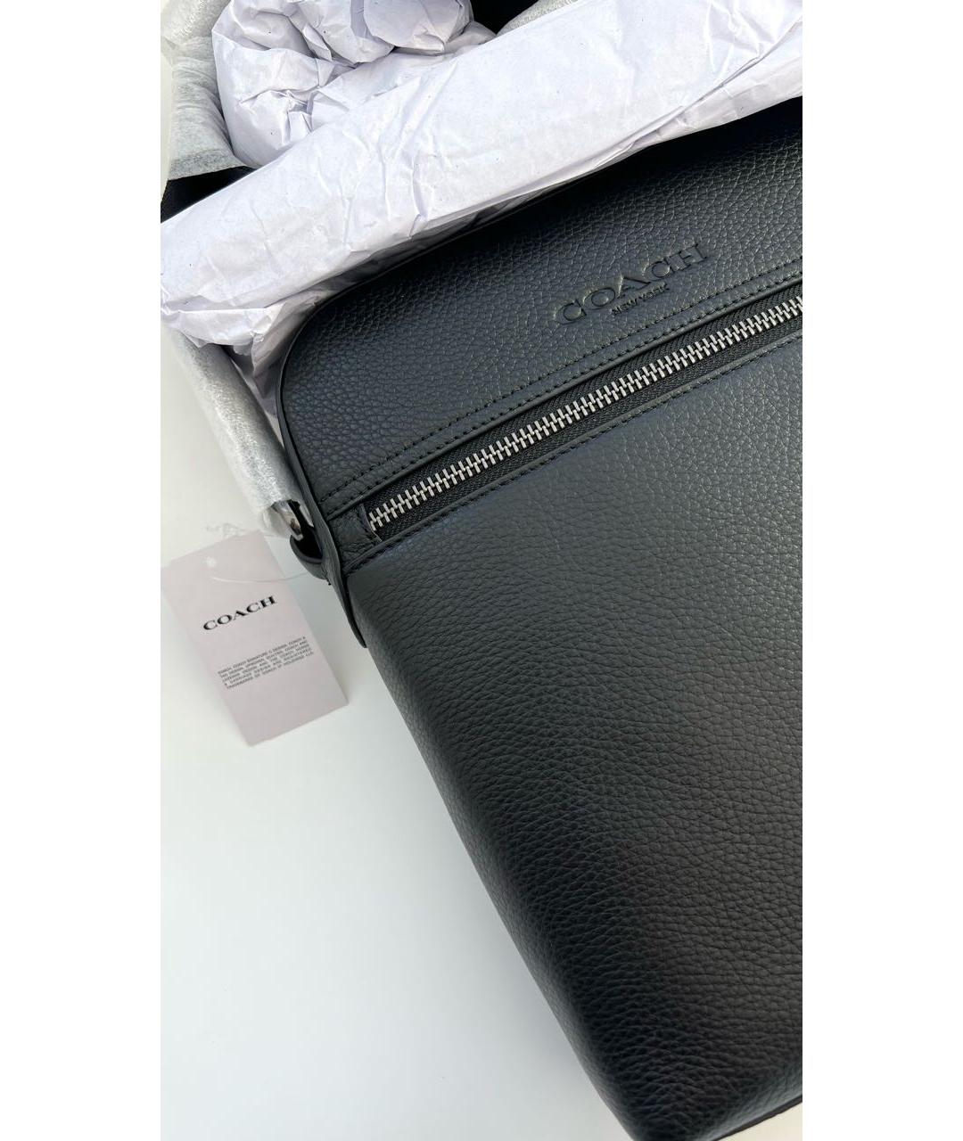 COACH Черная кожаная сумка на плечо, фото 4