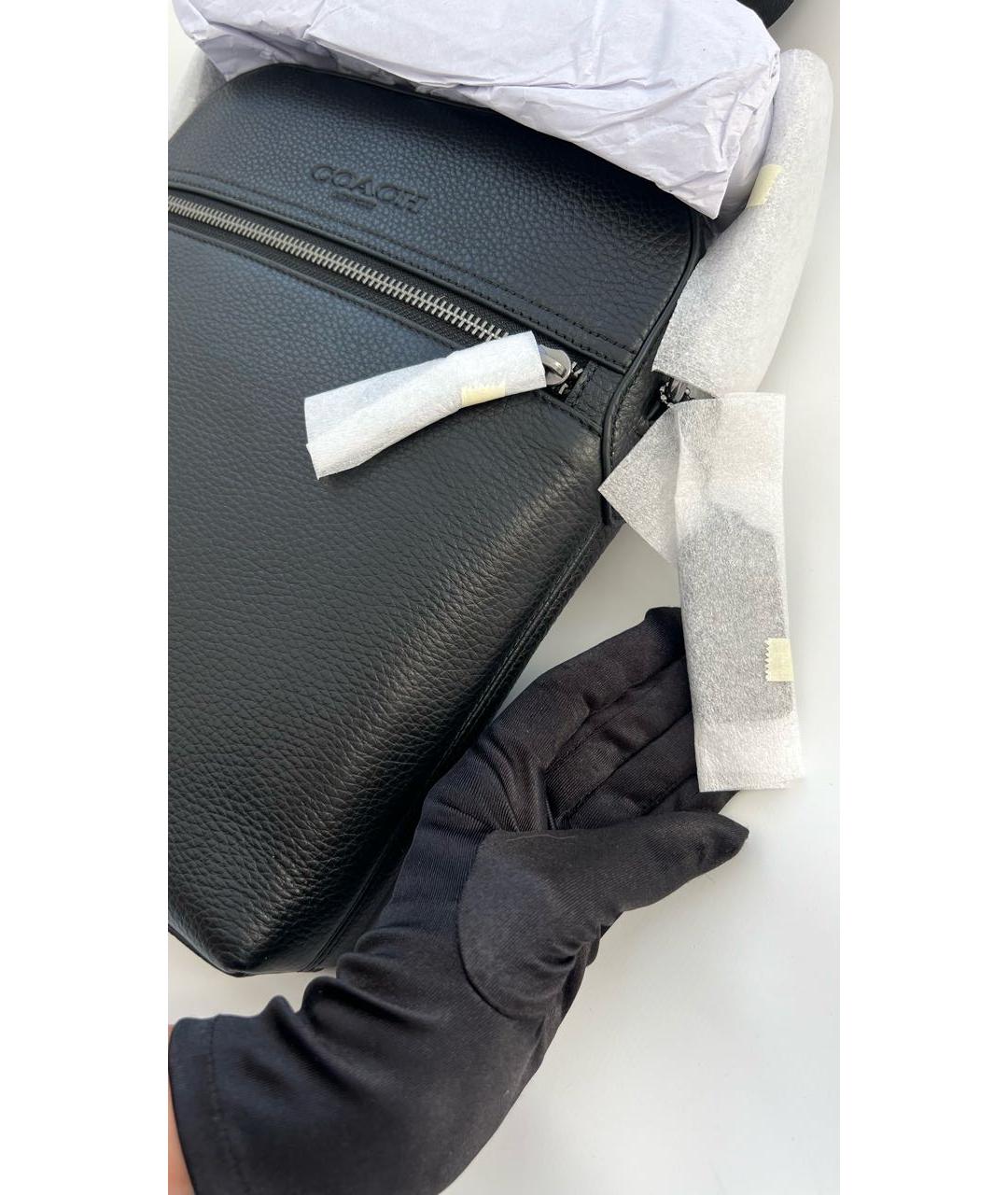 COACH Черная кожаная сумка на плечо, фото 8