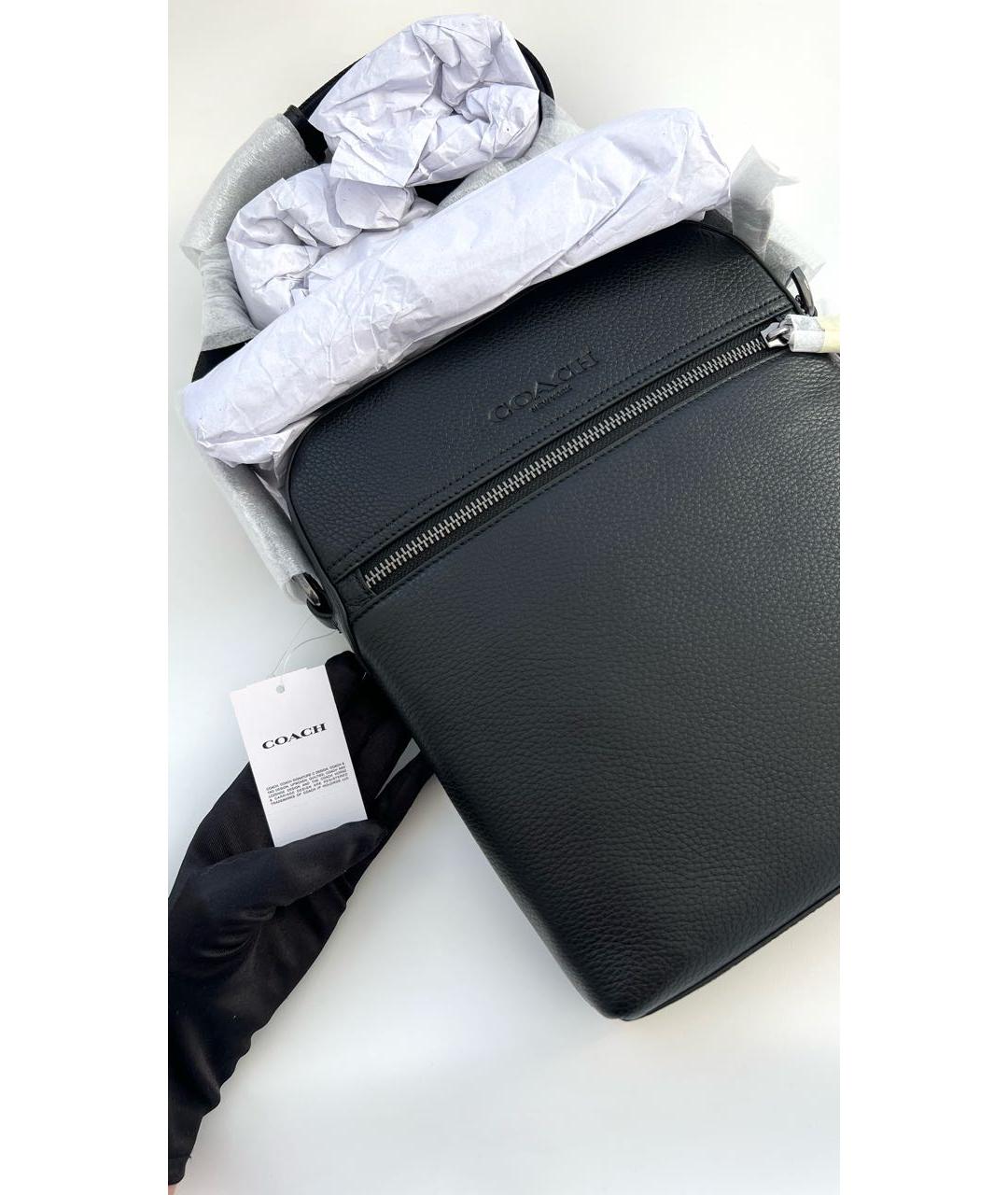 COACH Черная кожаная сумка на плечо, фото 5