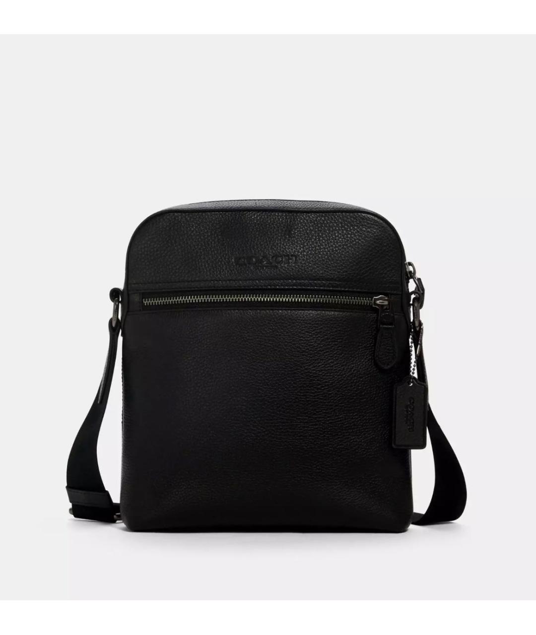 COACH Черная кожаная сумка на плечо, фото 9