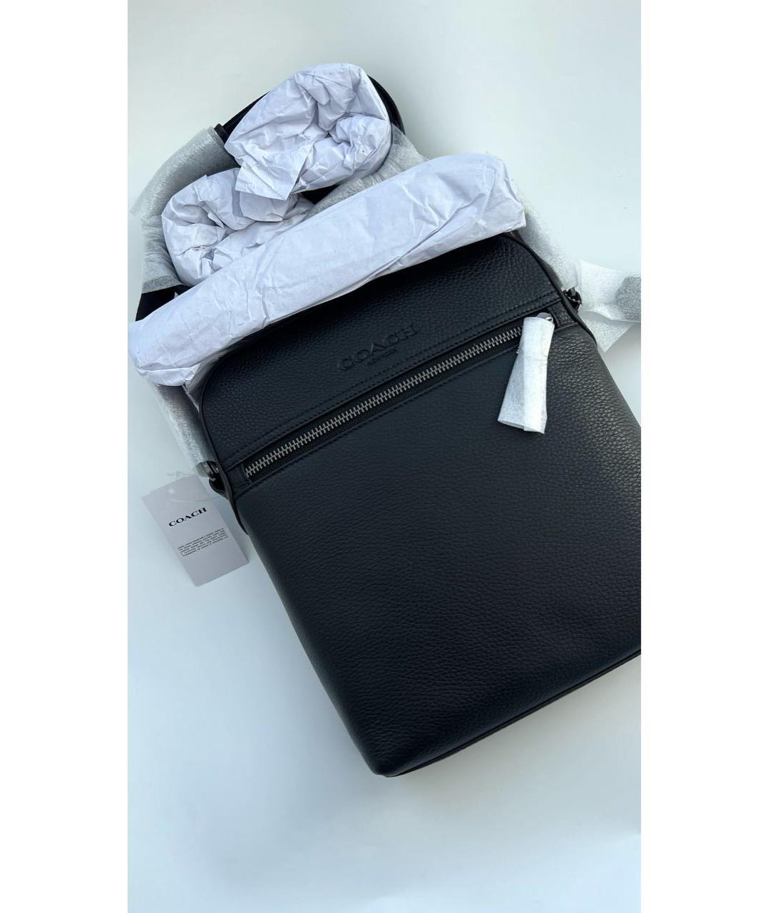 COACH Черная кожаная сумка на плечо, фото 6