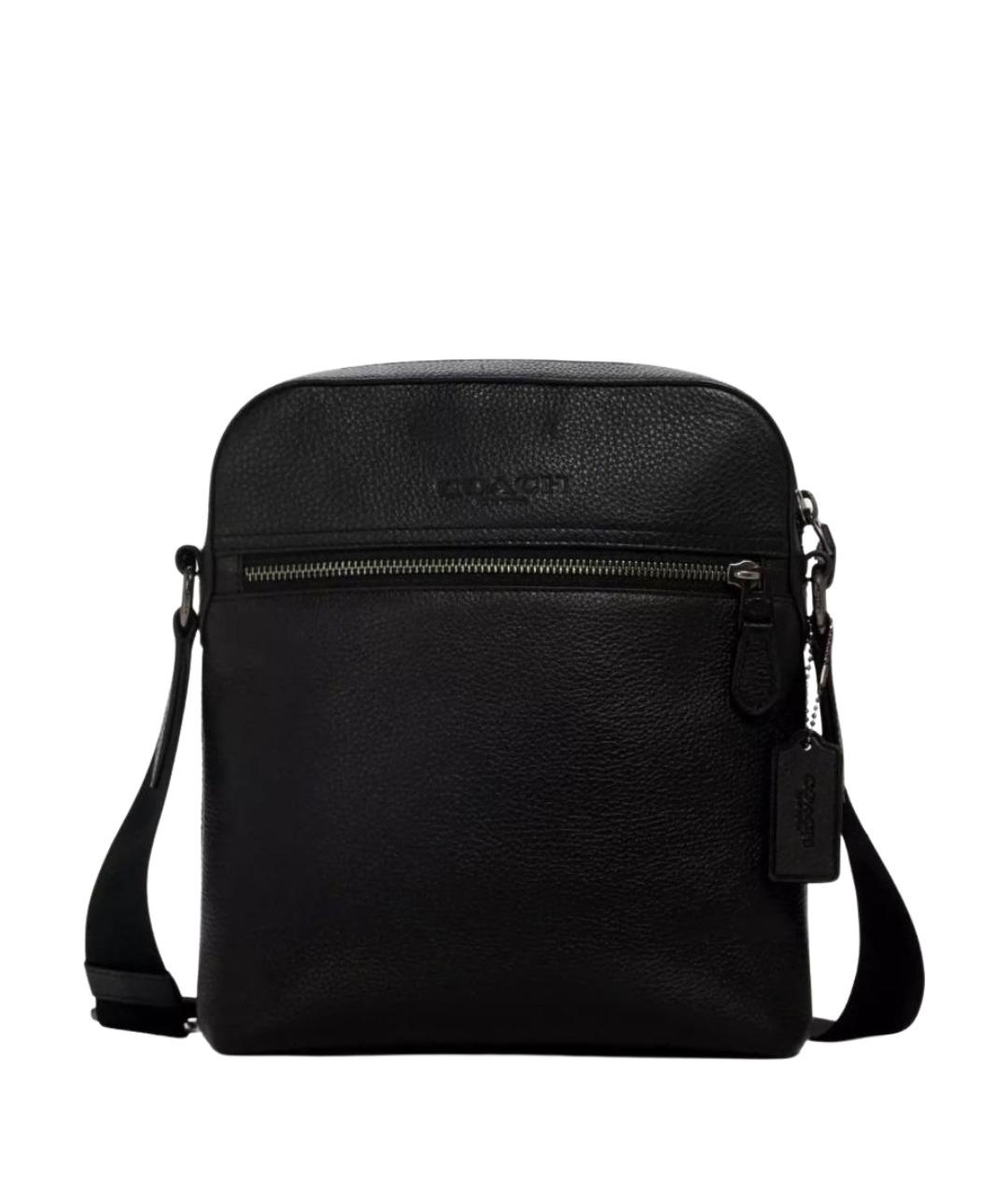 COACH Черная кожаная сумка на плечо, фото 1