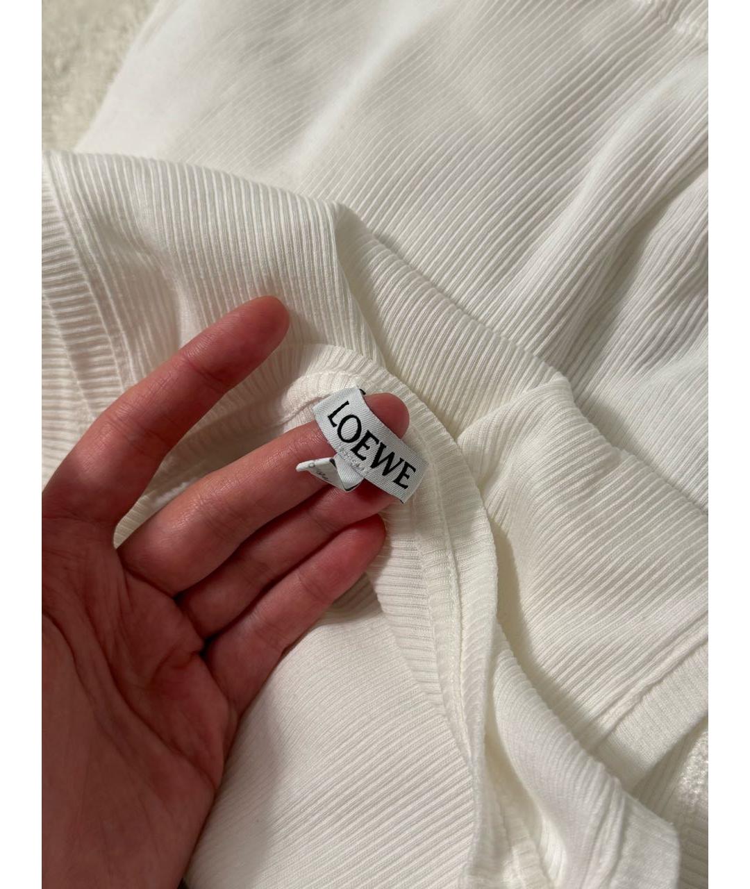 LOEWE Белая хлопковая майка, фото 4
