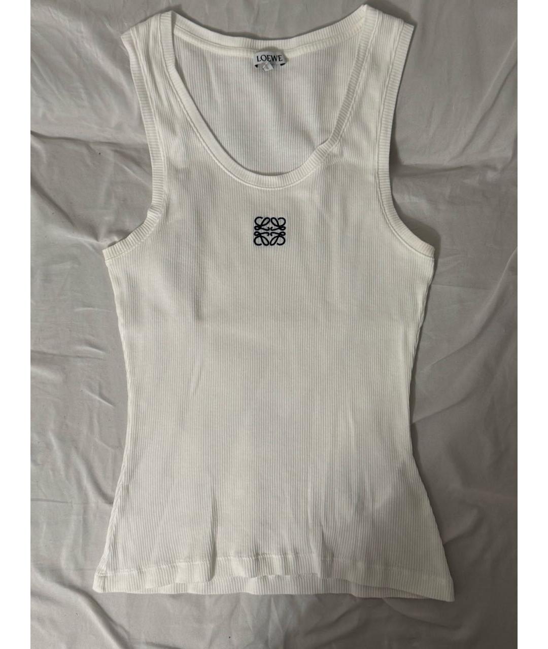 LOEWE Белая хлопковая майка, фото 6