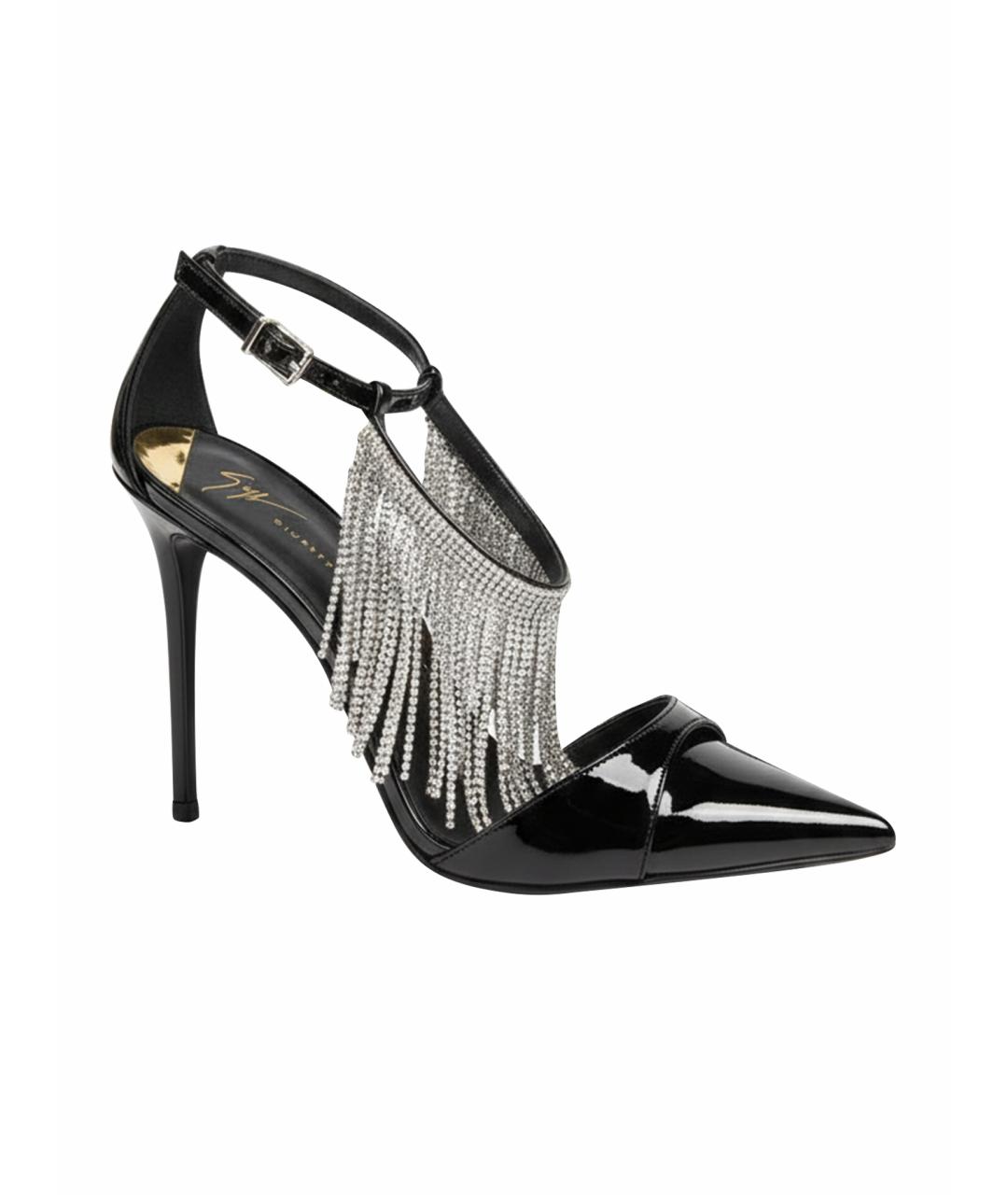 GIUSEPPE ZANOTTI DESIGN Черные босоножки из лакированной кожи, фото 1