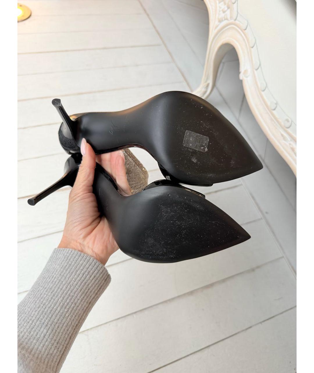 GIUSEPPE ZANOTTI DESIGN Черные босоножки из лакированной кожи, фото 7